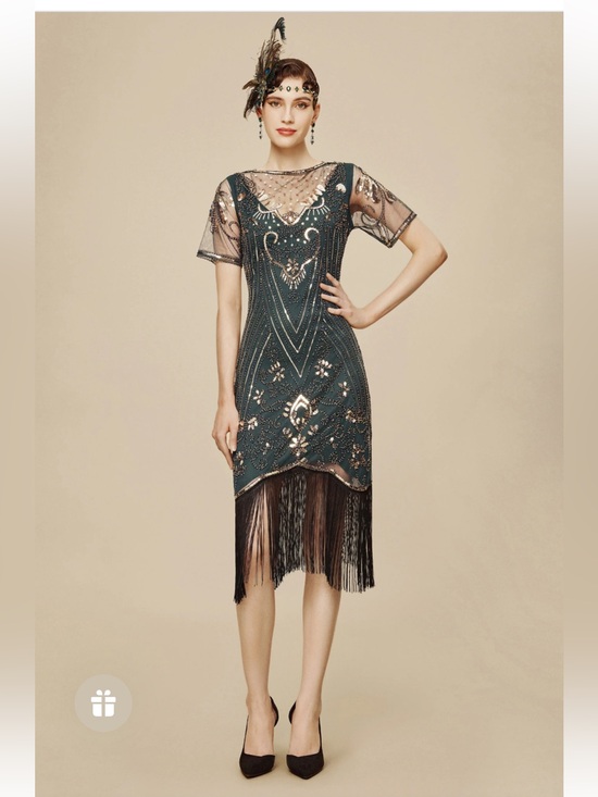 Babeyond Dresses & Skirts - Babeyond Flapper Gatsby Fringe Sequin 1920s Dress Green